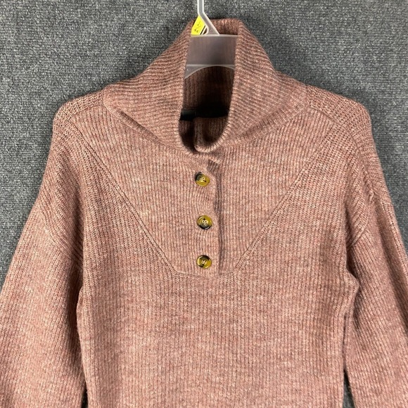 Marled Sweater Women's Medium Knit Henley Acrylic Blend‎ Adults M - Picture 2 of 8